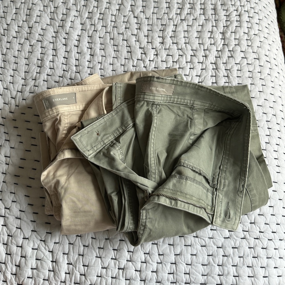 Everlane Lightweight Wide Leg Chino Crop Pants